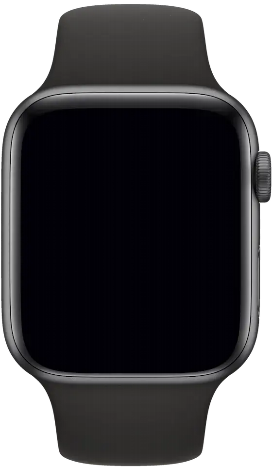 Space Gray Apple Watch with dark silicone wrist band